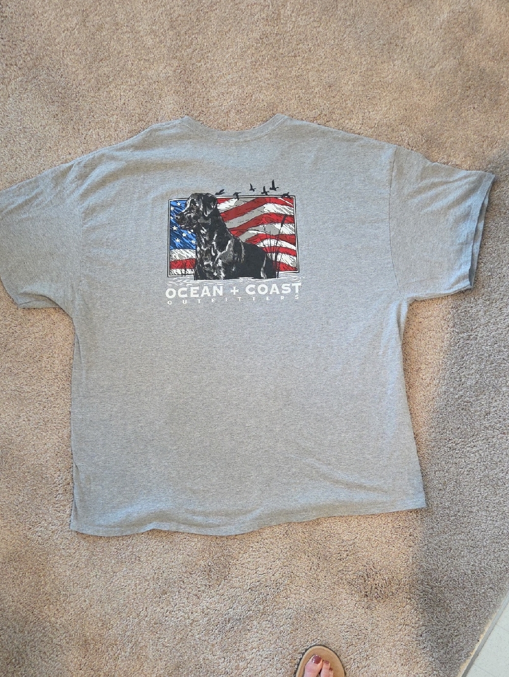 MENS 2XL Gray Ocean+Coast Tshirt
